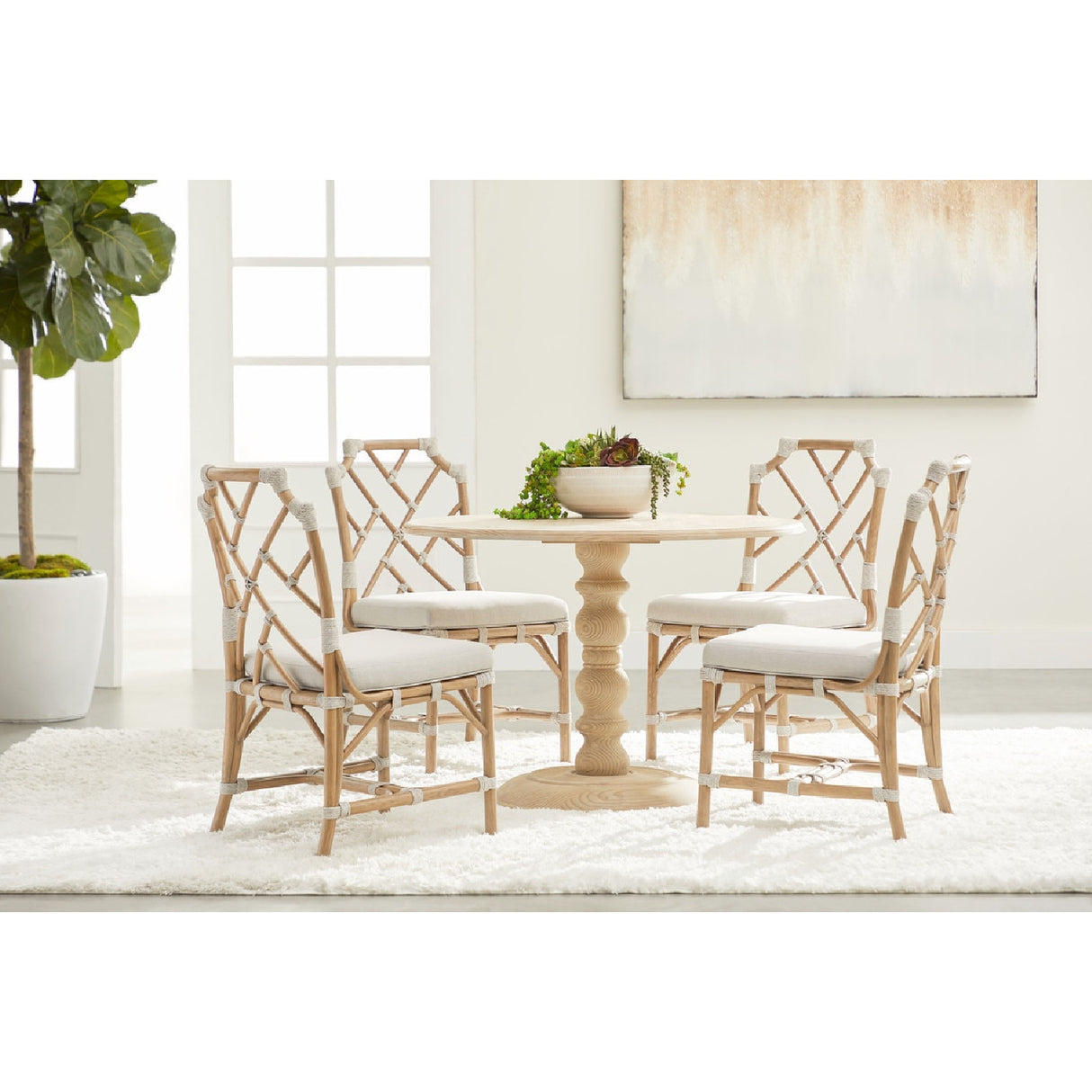 Gray Pine Round Dining Table | Oroa.com