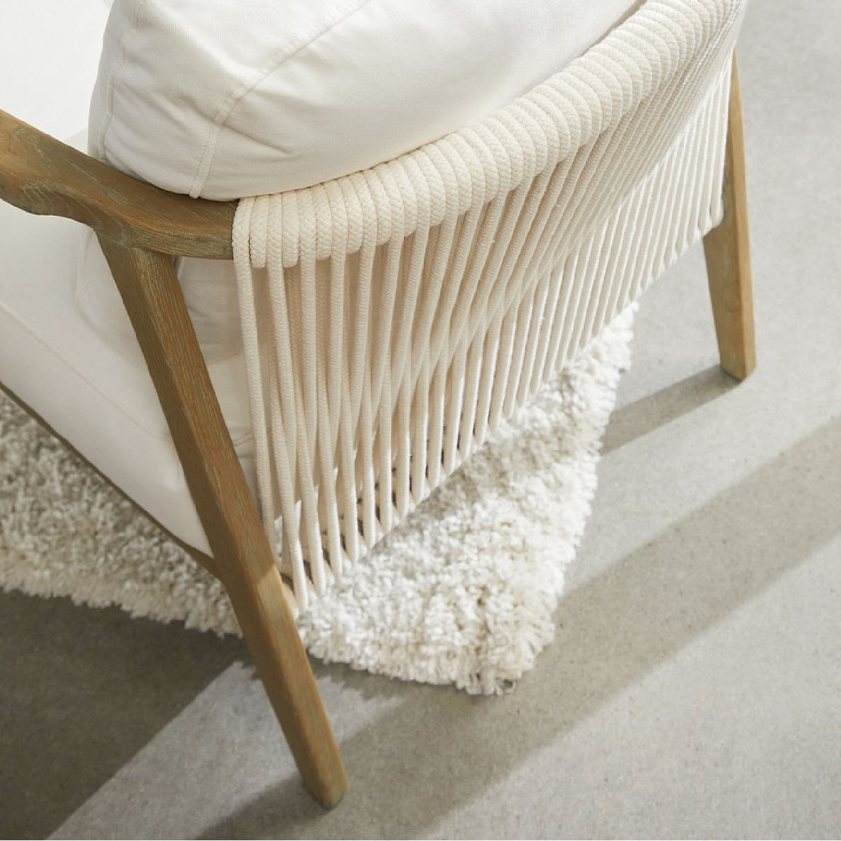 Oak Framed White Cushion Club Chair | Oroa.com
