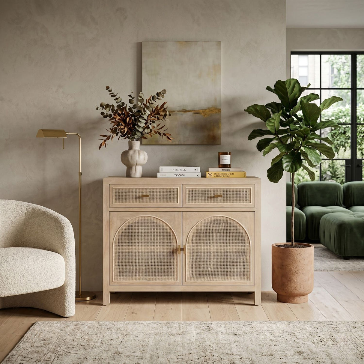 Smoked Gray Oak Media Sideboard | Oroa.com