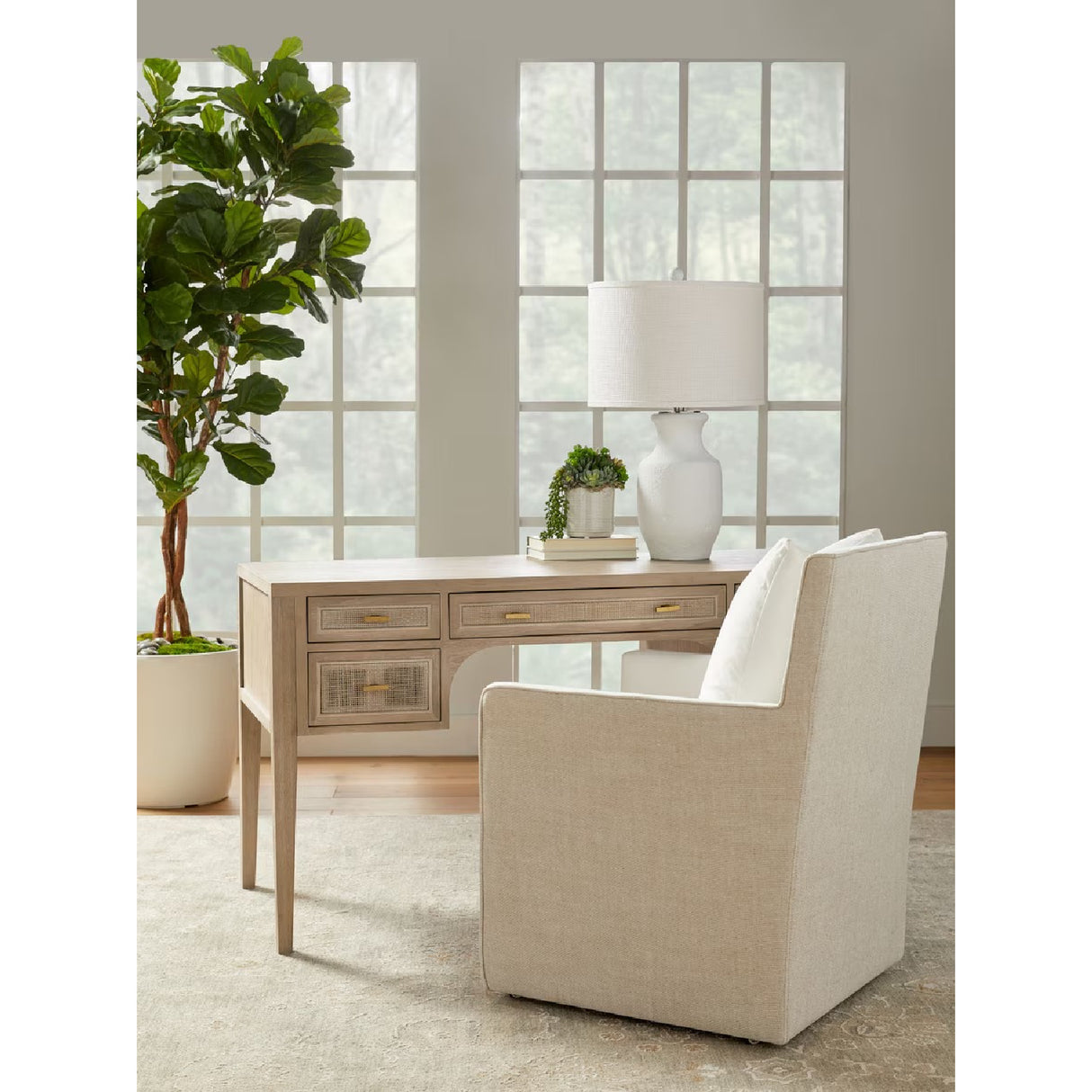 Gray Oak 5-Drawer Desk | Oroa.com