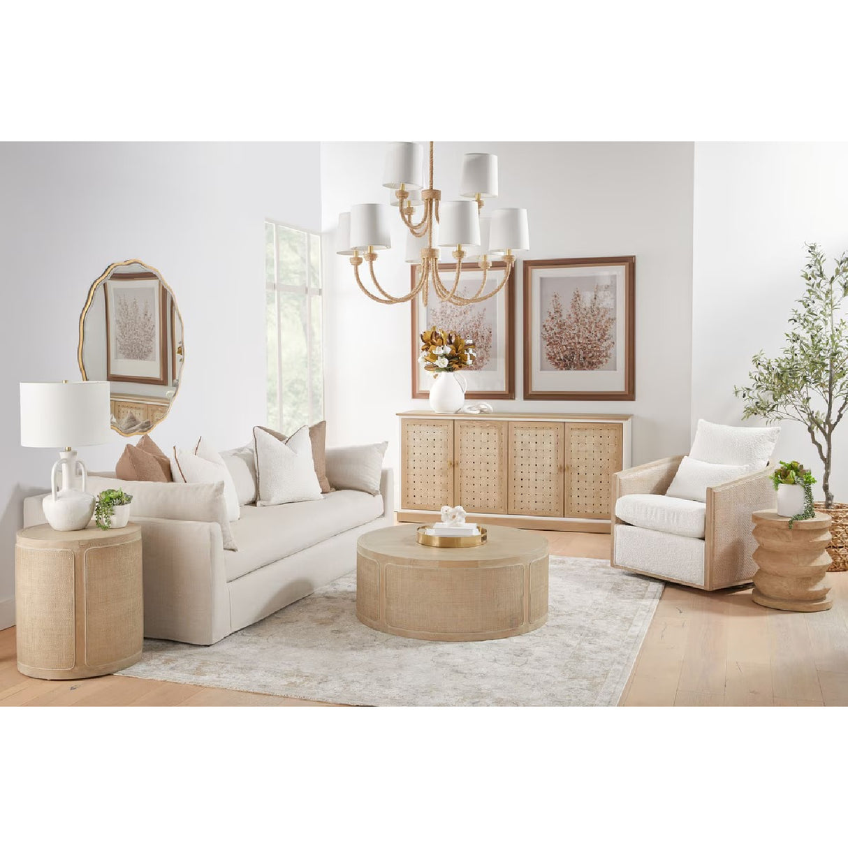 Gray Oak Round Coffee Table | Oroa.com