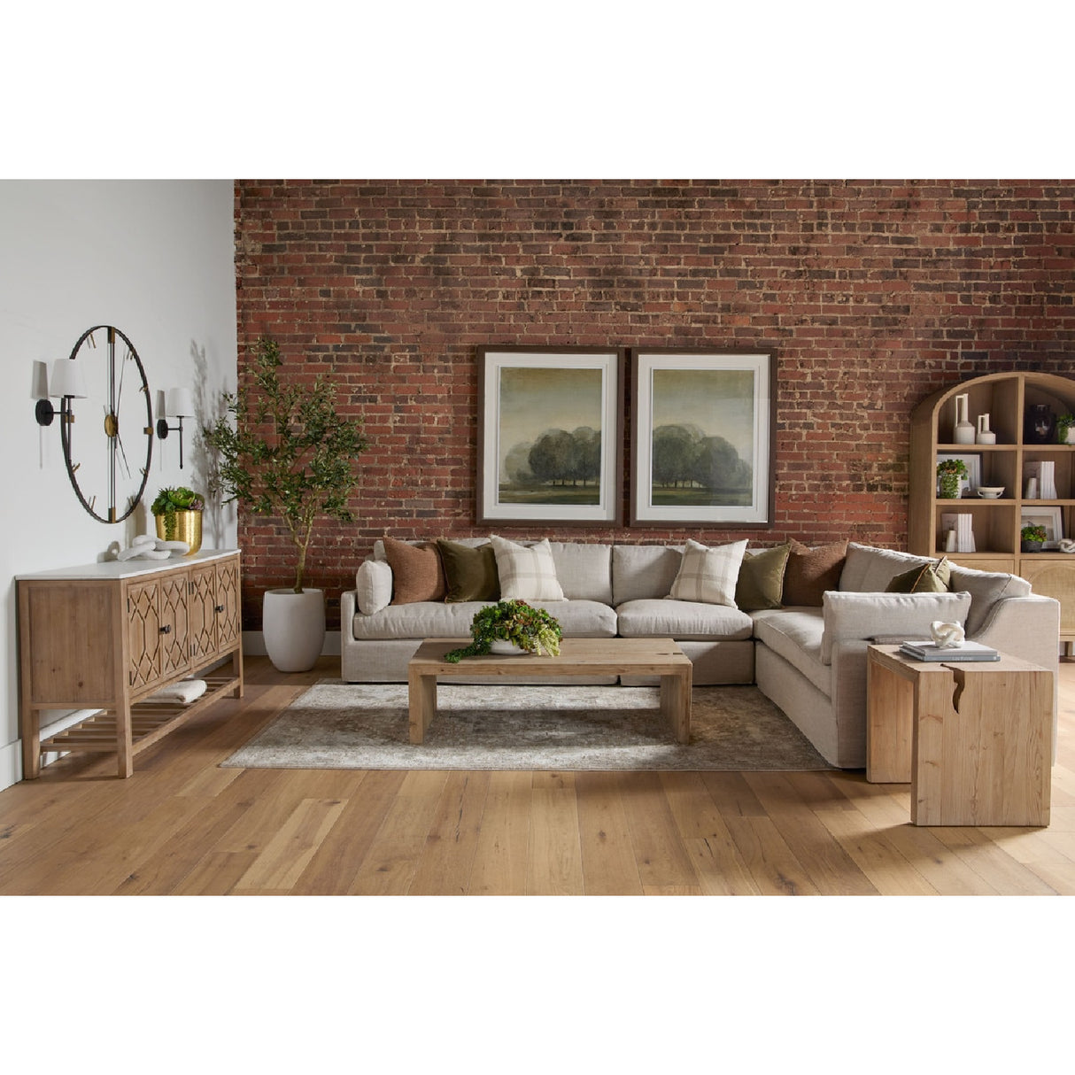 Natural Pine Wood End Table | Oroa.com