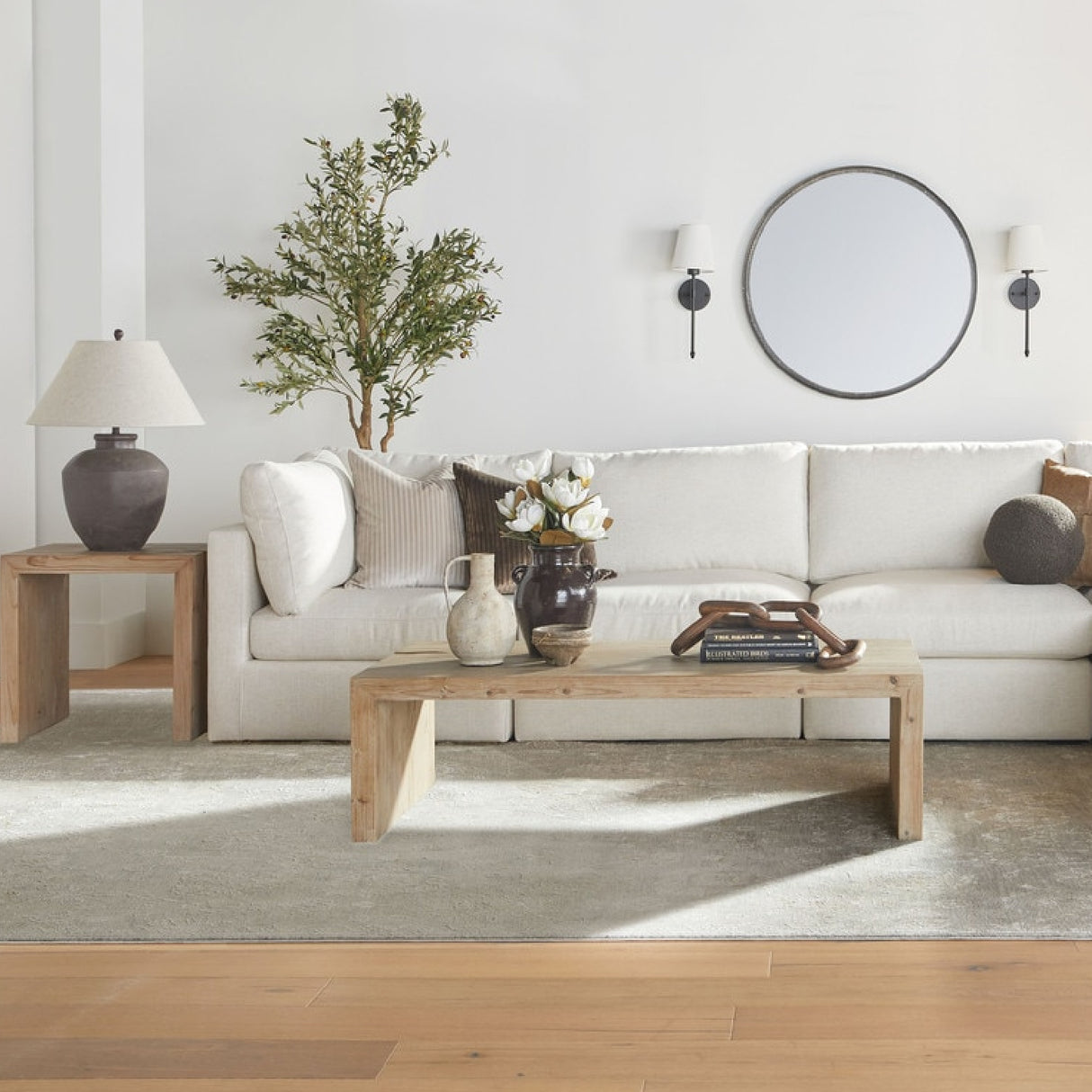 Natural Pine Wood End Table | Oroa.com