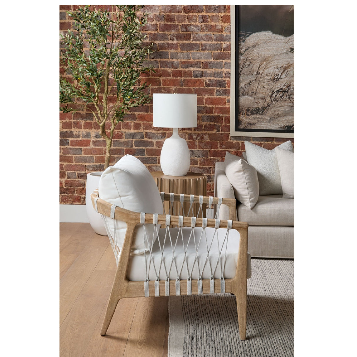 Fluted Pine End Table | Oroa.com