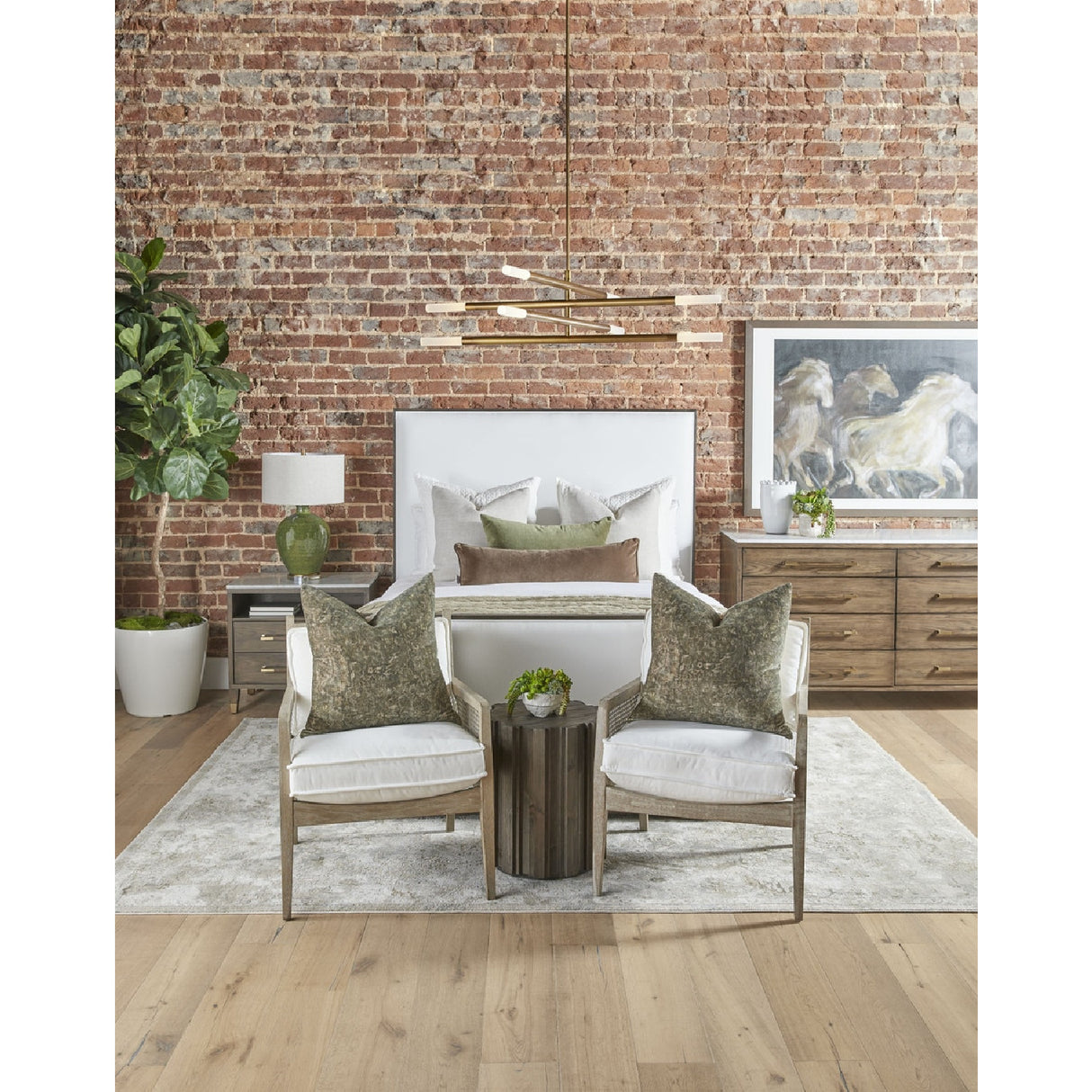 Fluted Pine Accent Table | Oroa.com