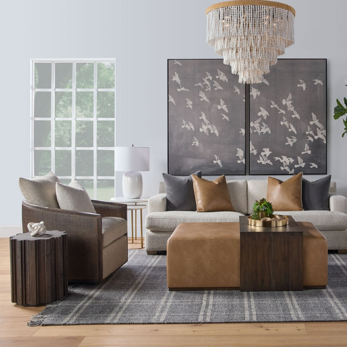 Fluted Pine Accent Table | Oroa.com