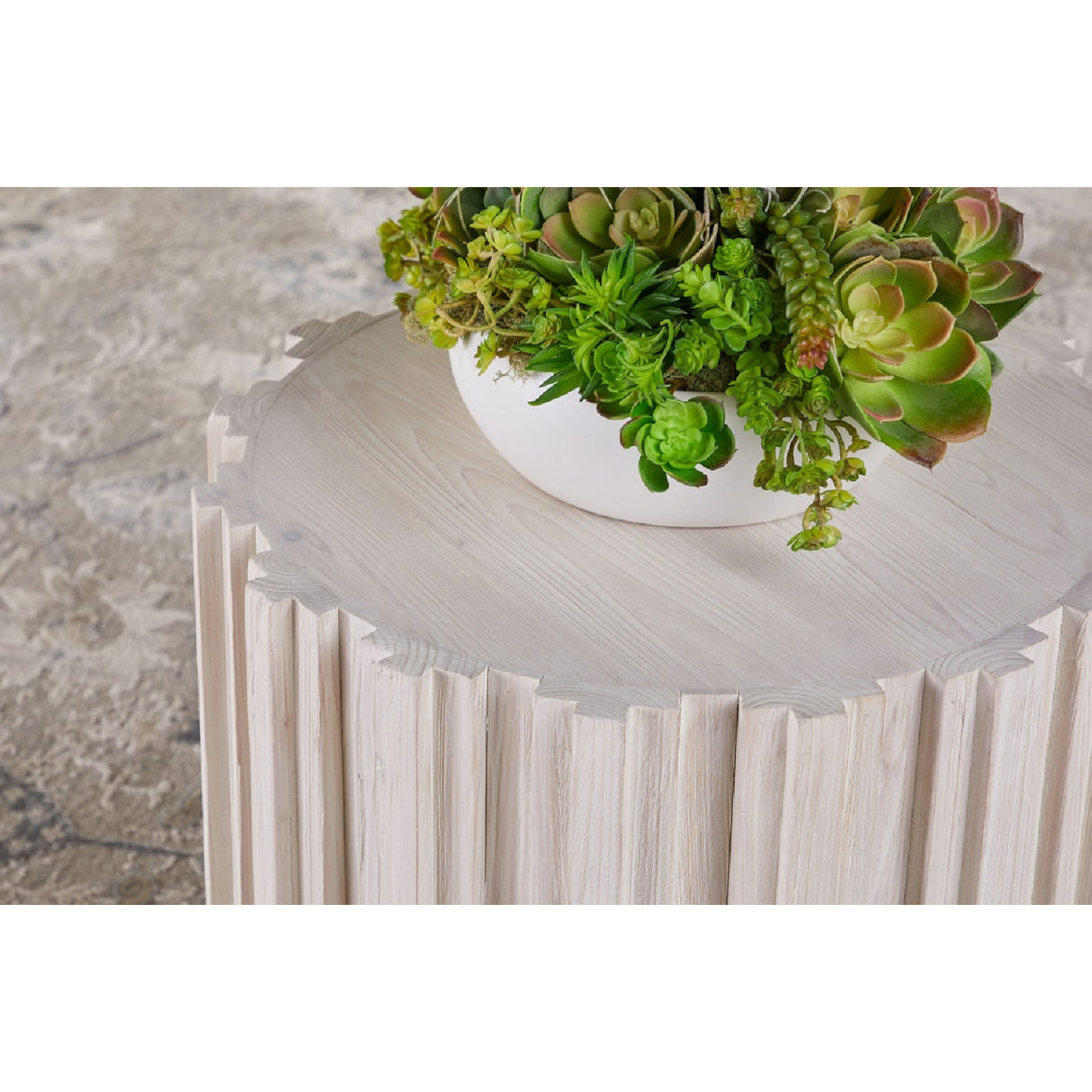 Fluted Pine Accent Table | Oroa.com