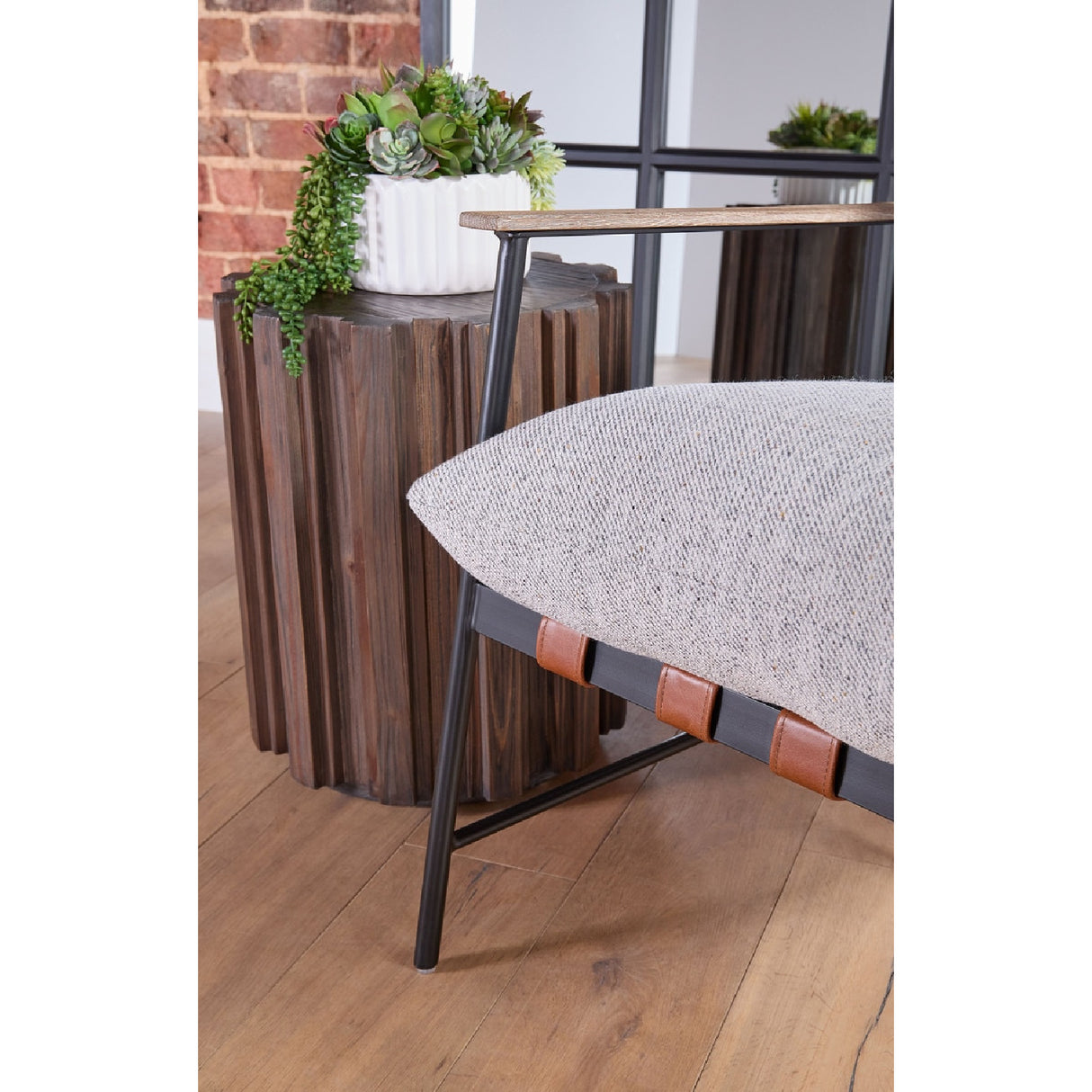 Fluted Pine Accent Table | Oroa.com