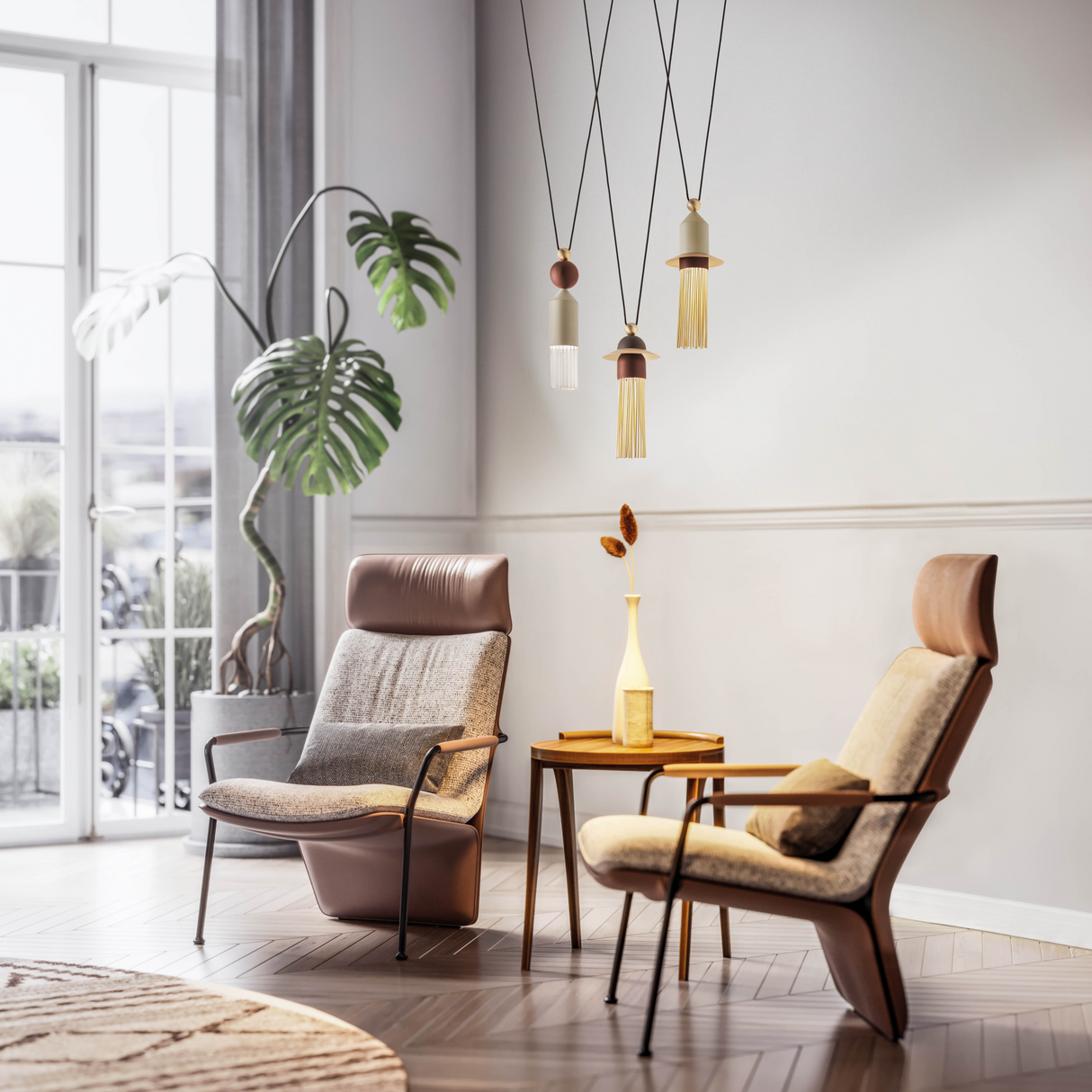 3-Light Glass Hanging Lamp S | Masiero Nappe | Oroa.com