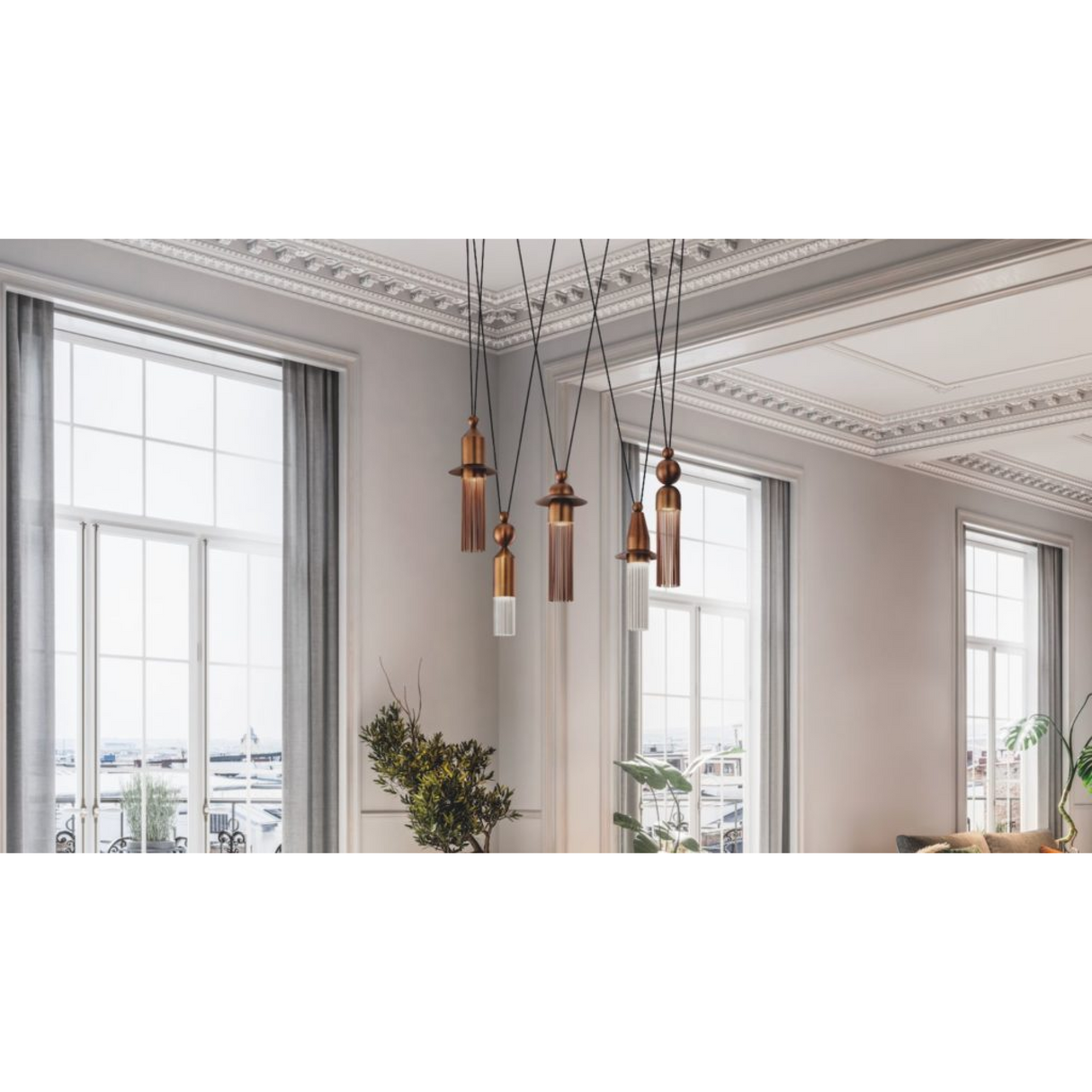 Metal Rods Pendant Lamp | Masiero Nappe | Oroa.com