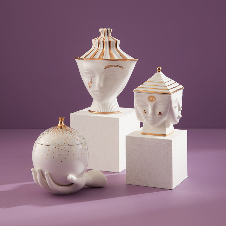Porcelain Face Gilded Box | Jonathan Adler Masquerade | Oroa.com