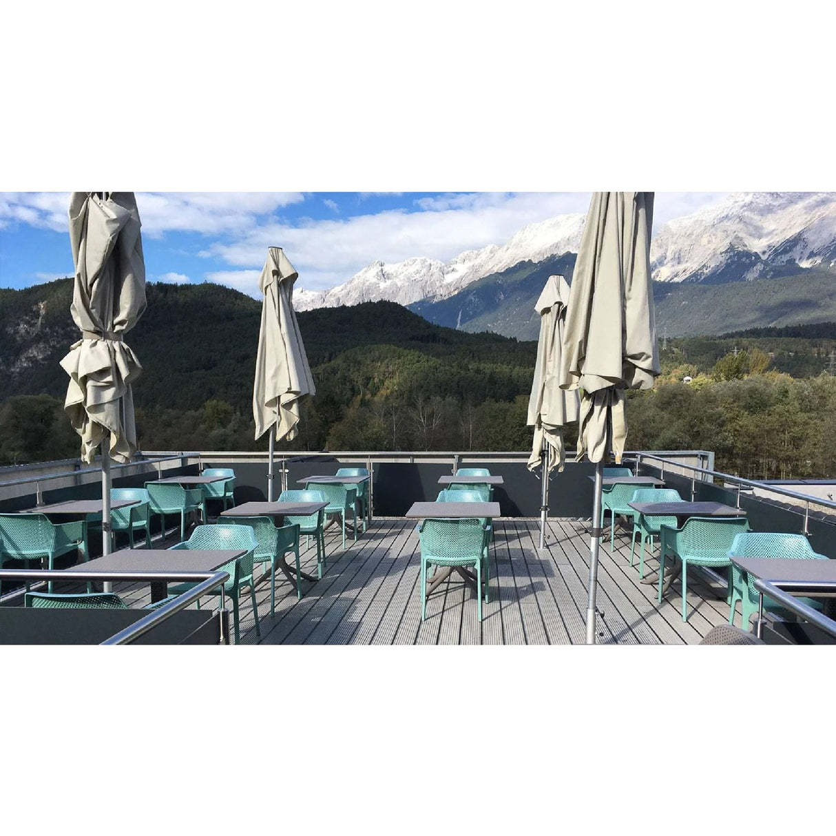 Perforated Square 4-Spoke Outdoor Dining Table | Oroa.com