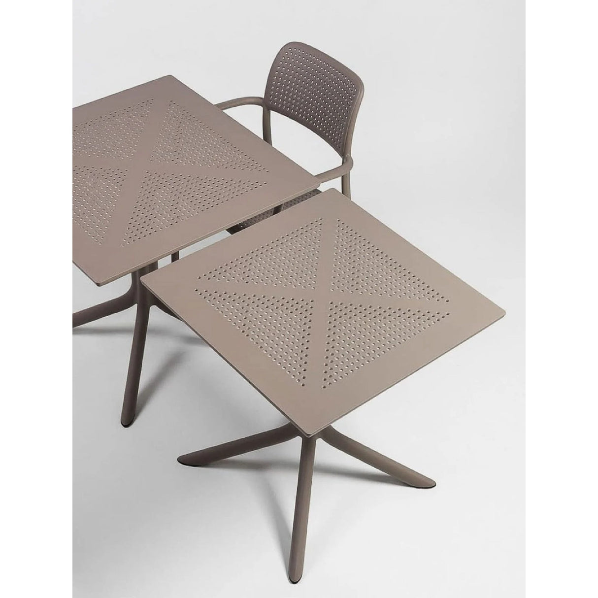Perforated Square 4-Spoke Outdoor Dining Table | Oroa.com