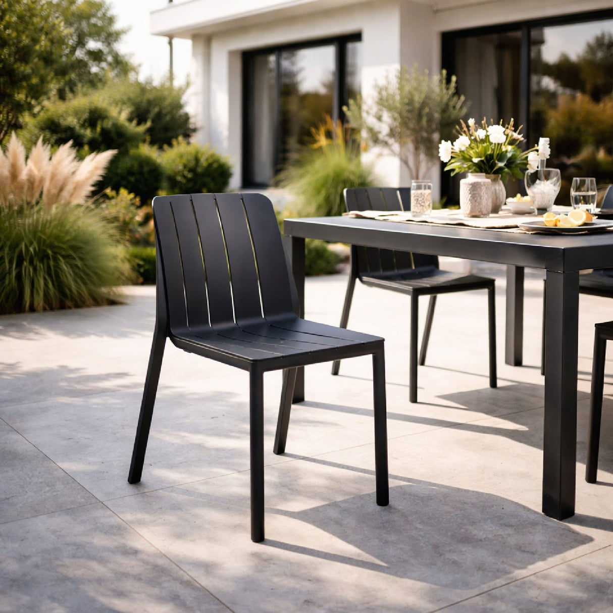 Slatted Outdoor Monobloc Chair | Oroa.com