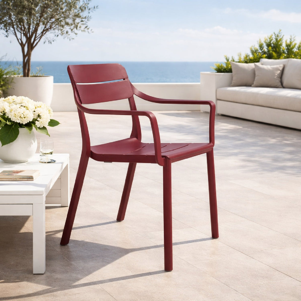 Fiberglass Outdoor Monobloc Dining Armchair | Oroa.com