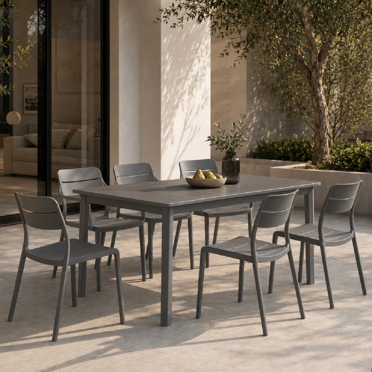 Regenerated Fiberglass Outdoor Dining Chair | Oroa.com