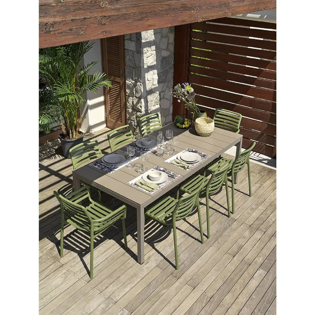 Slatted Outdoor Monobloc Armchair | Oroa.com