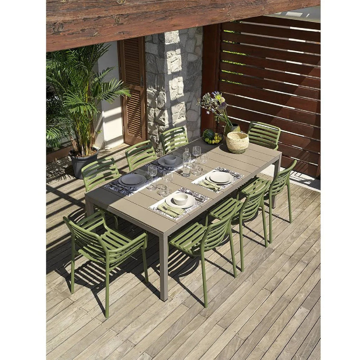 Slatted Outdoor Monobloc Armchair | Oroa.com