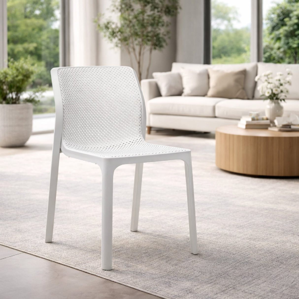 Perforated Monobloc Outdoor Dining Chair | Oroa.com
