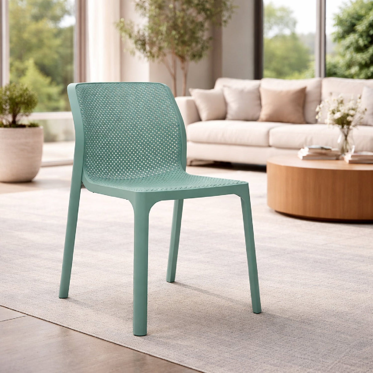 Perforated Monobloc Outdoor Dining Chair | Oroa.com