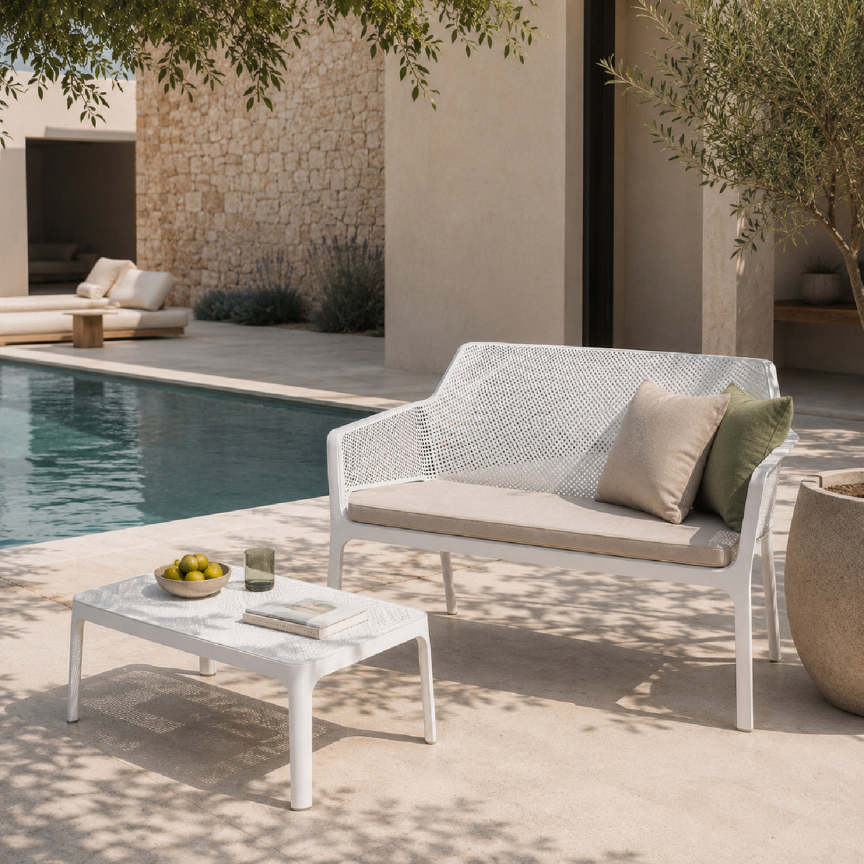 Outdoor Perforated 2-Seater Bench | Oroa.com