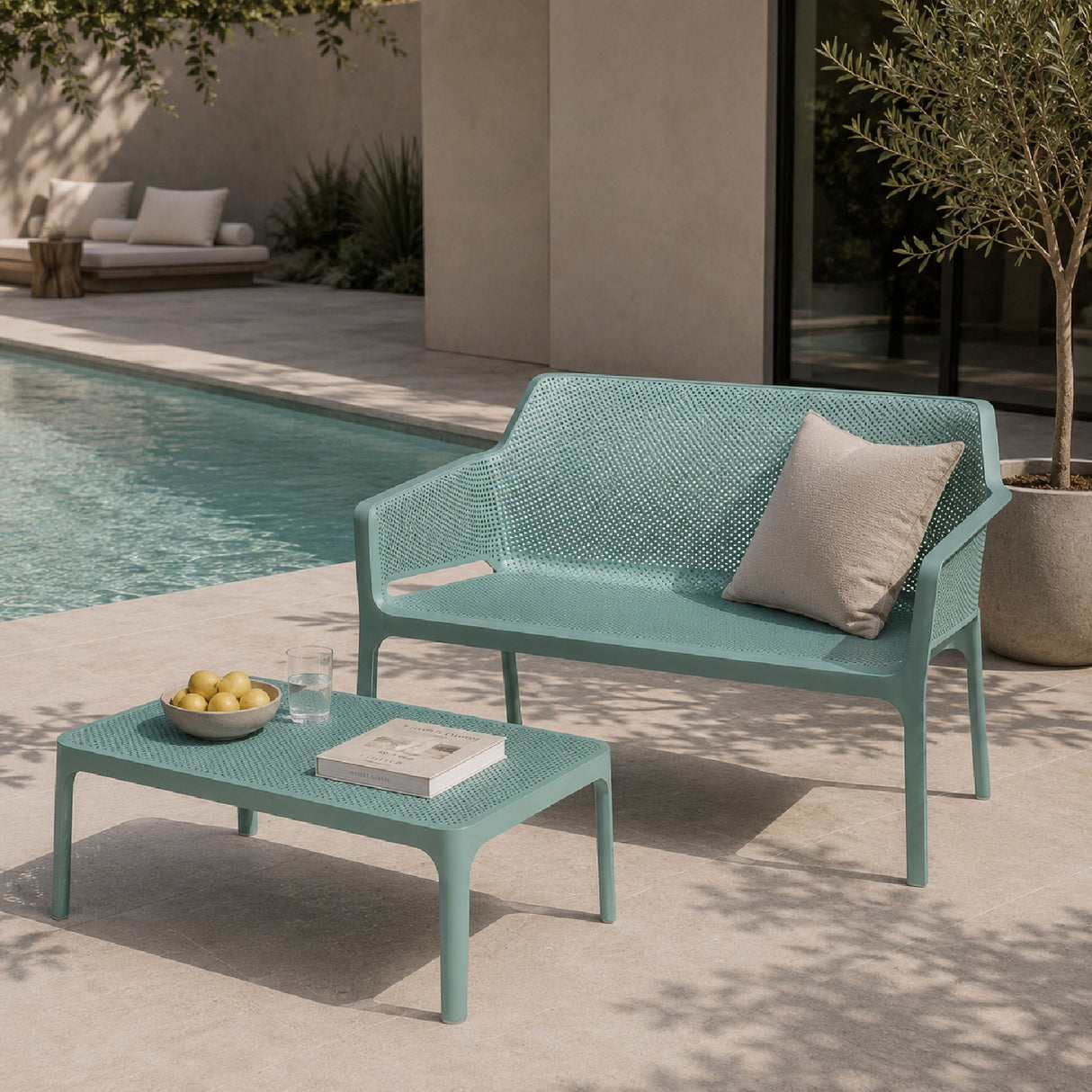 Outdoor Perforated 2-Seater Bench | Oroa.com
