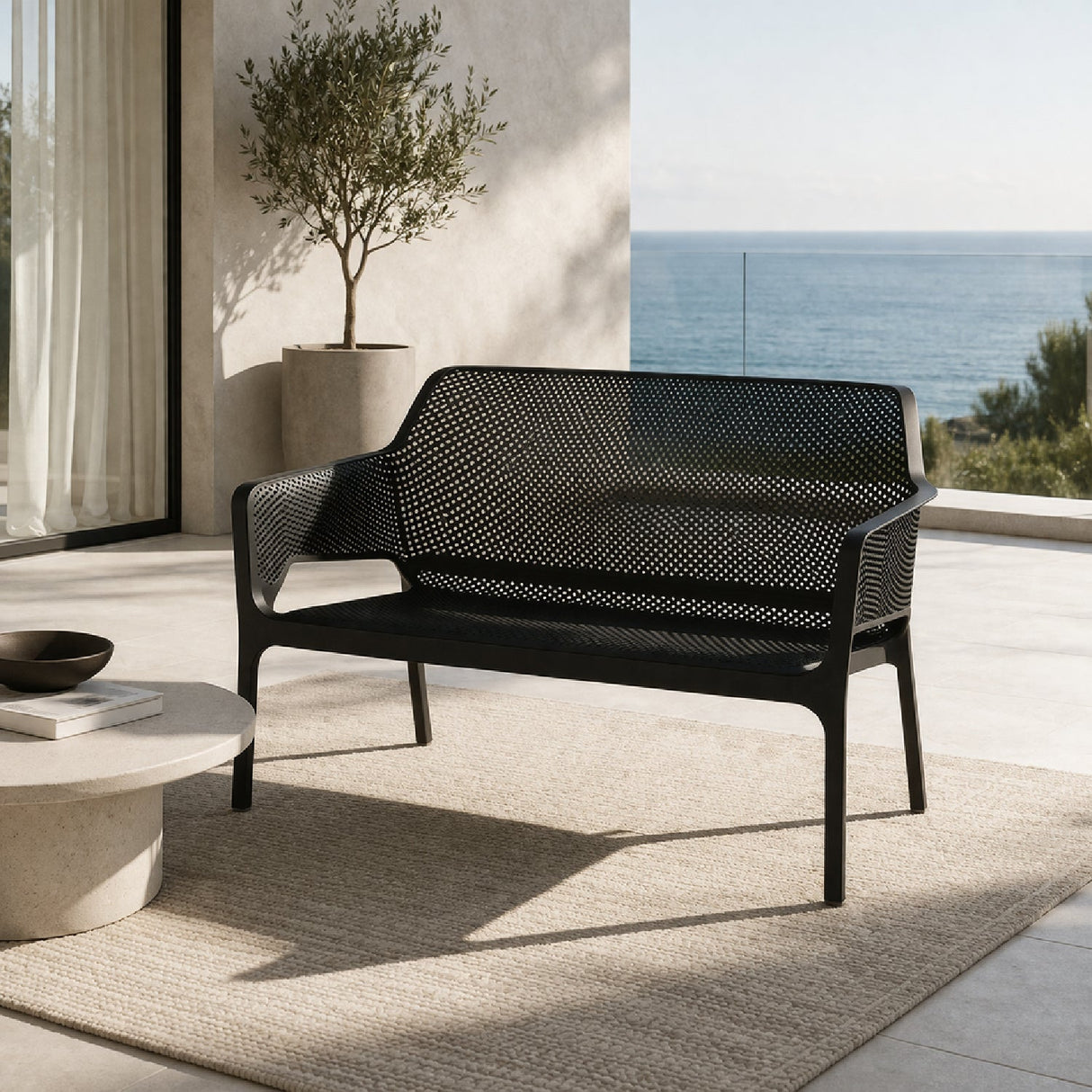 Outdoor Perforated 2-Seater Bench | Oroa.com