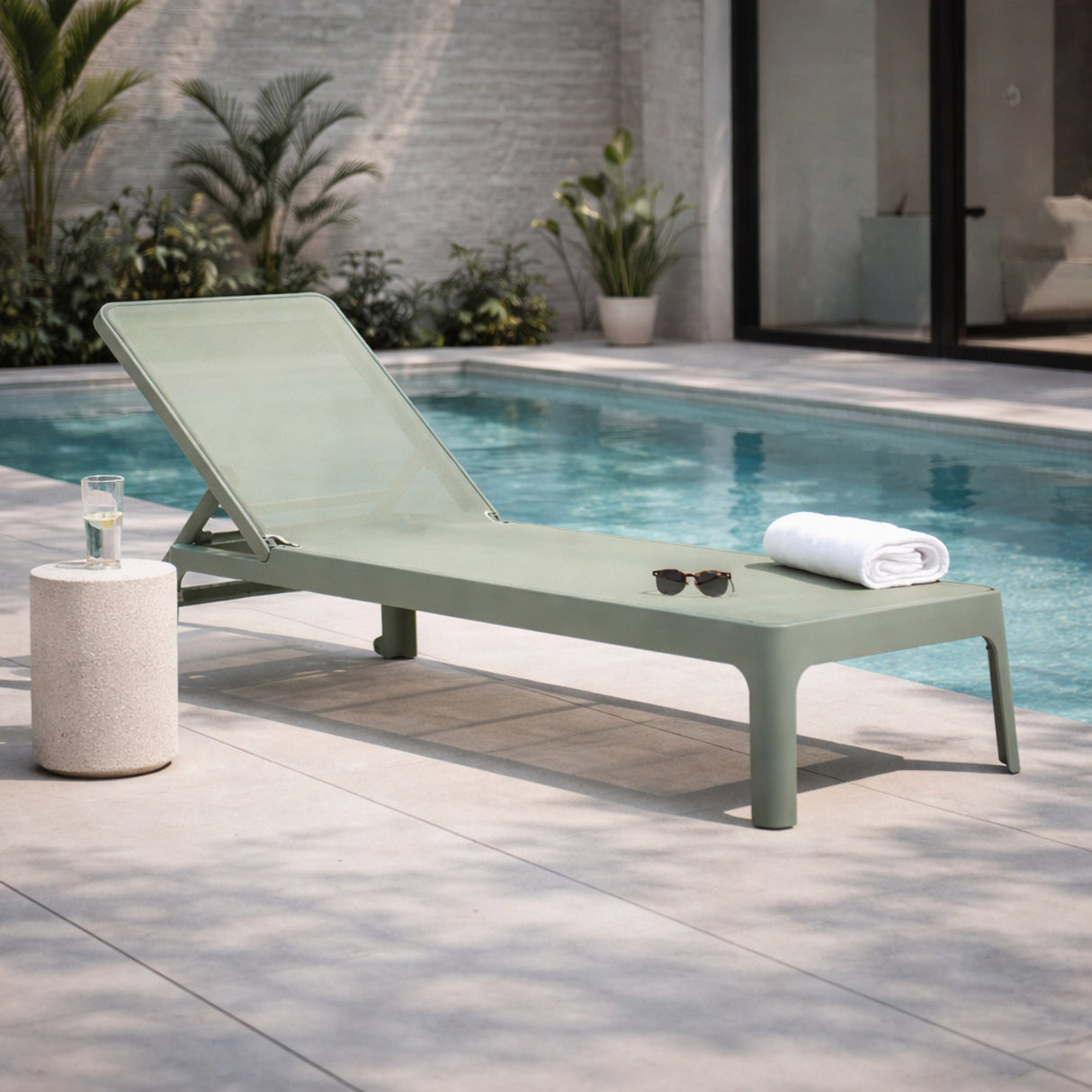 Stackable Fiberglass Outdoor Chaise Lounge | Oroa.com