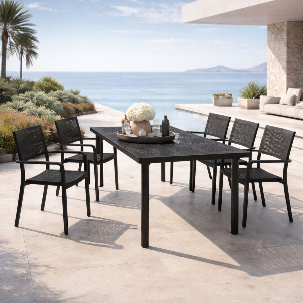 Extendable Outdoor Dining Table with Umbrella Hole | Oroa.com