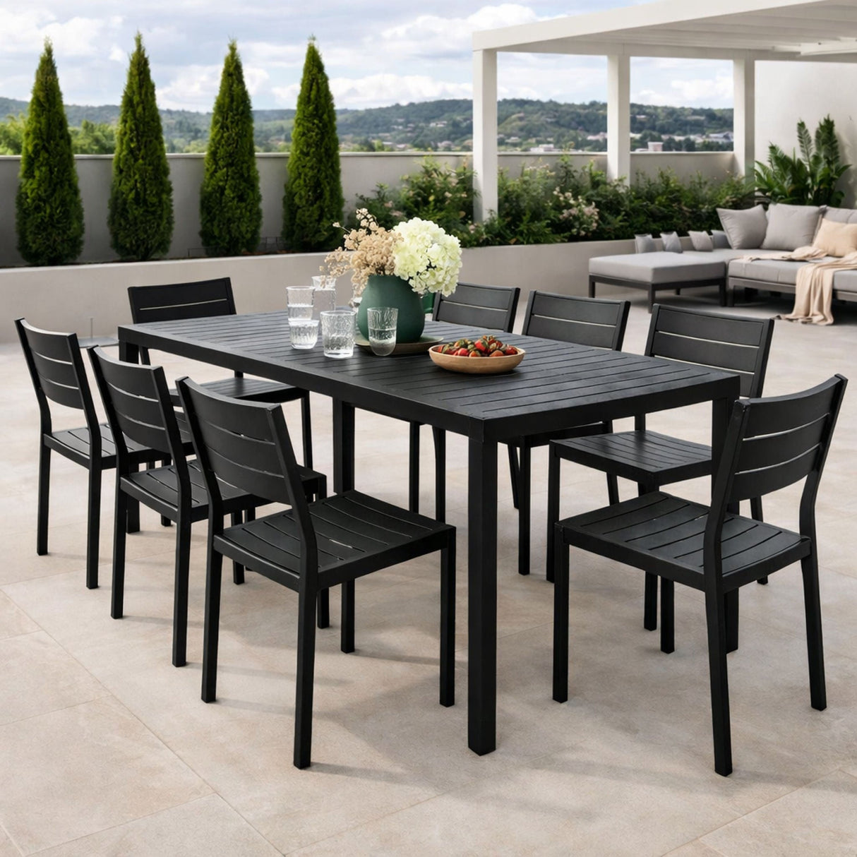 Rectangular Slatted Outdoor Dining Table | Oroa.com