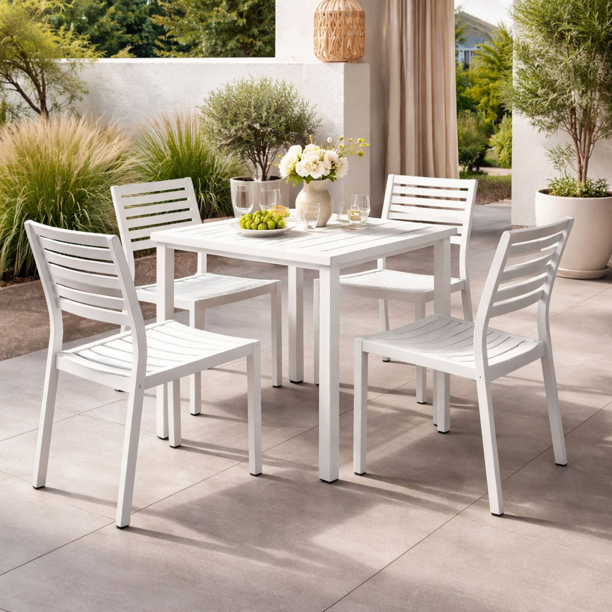 Square Slatted Outdoor Dining Table | Oroa.com
