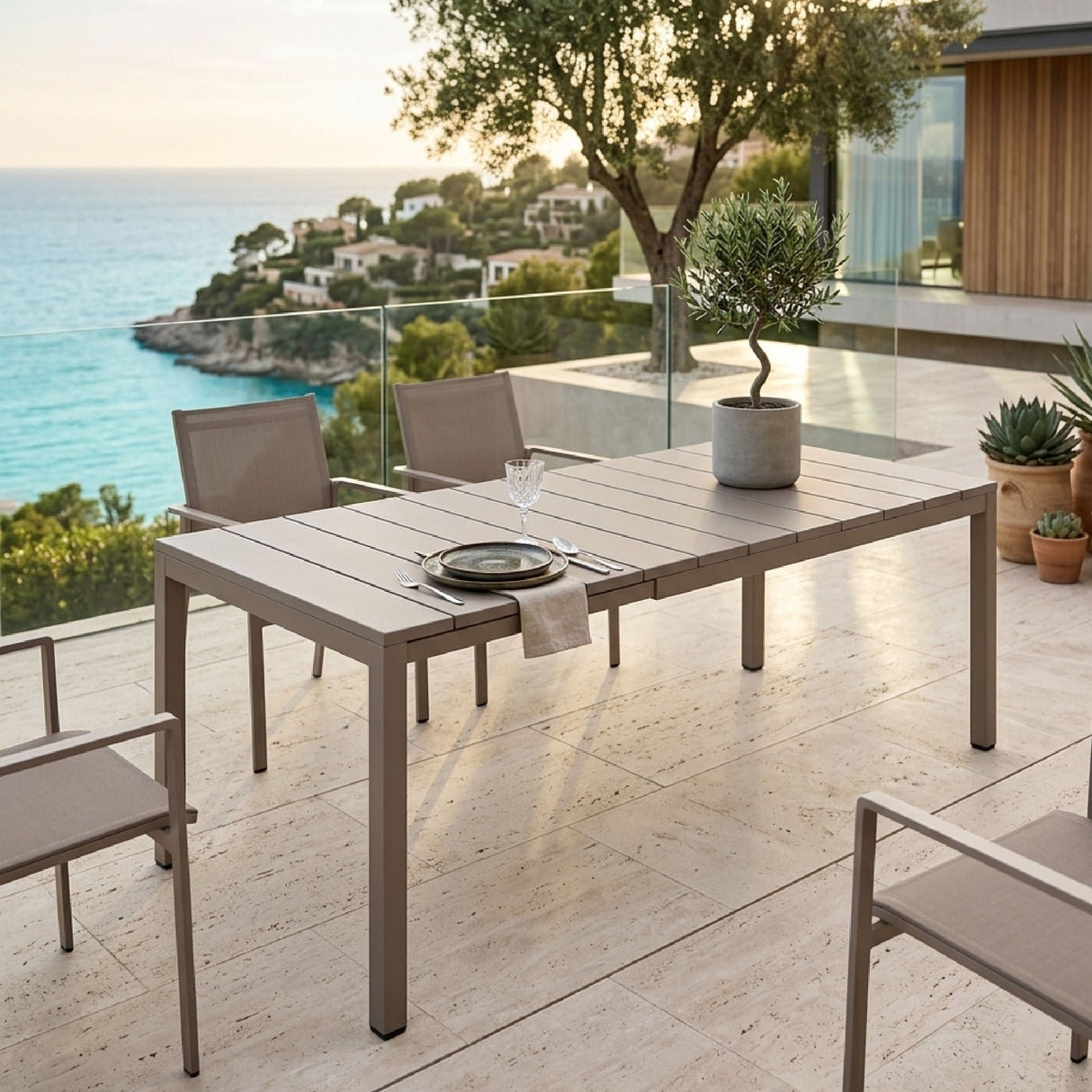 Aluminum Framed Extendible Outdoor Dining Table | Oroa.com