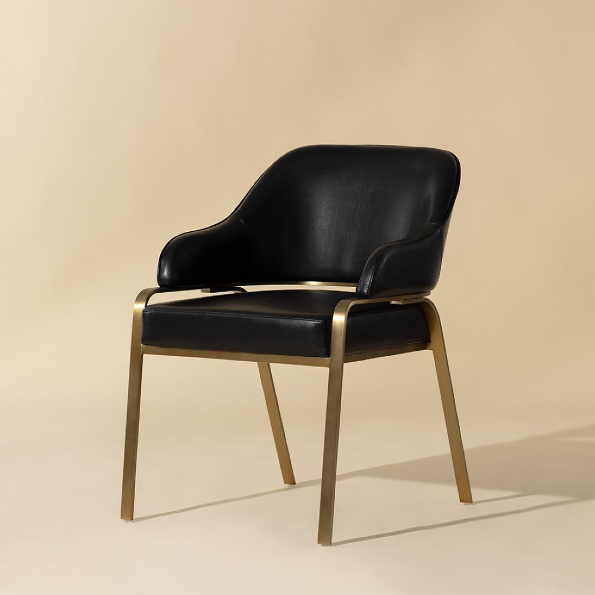 Modern European furniture - Curved-Back Leather Dining Armchair - www.oroa.com | Oroa.com