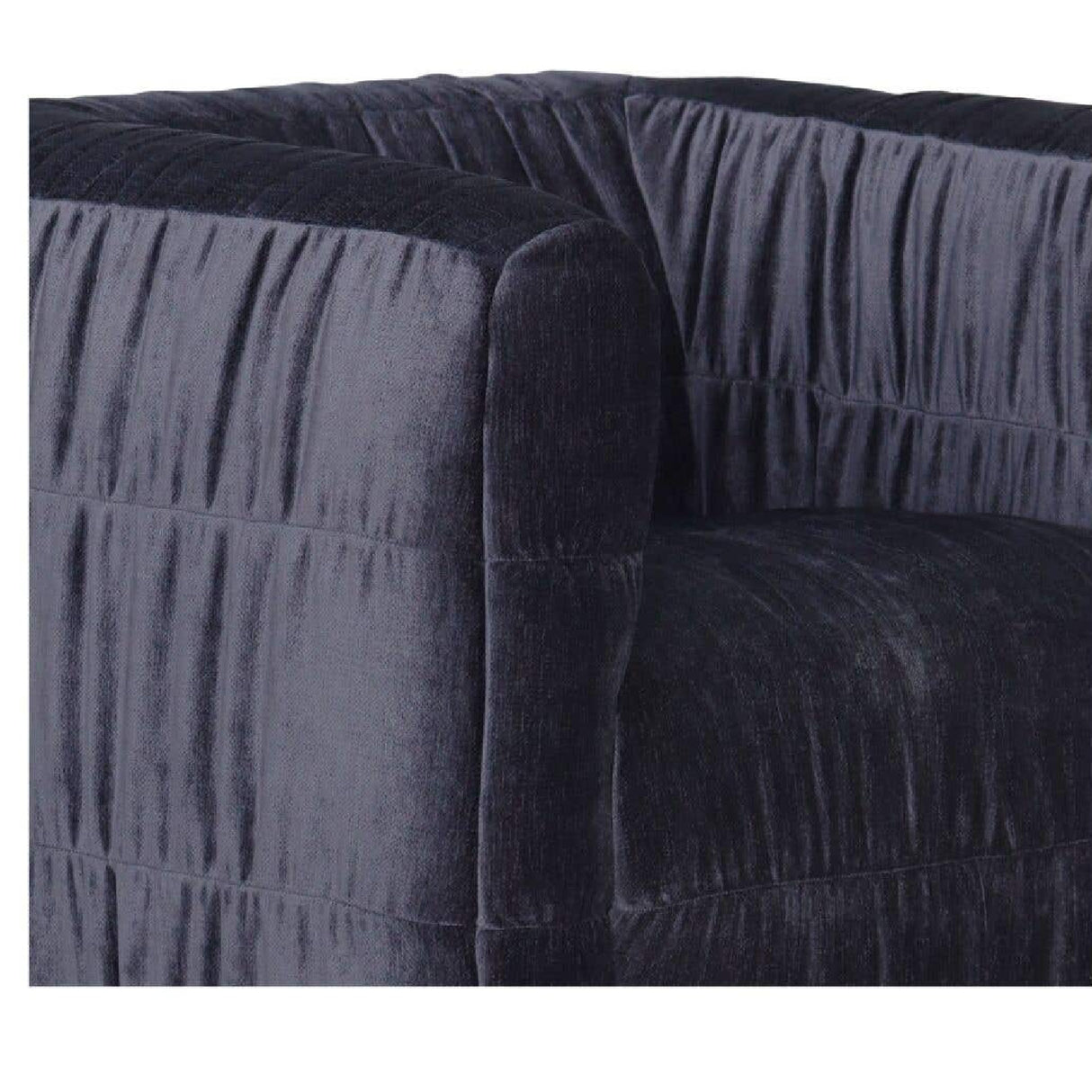 Blue Ruched Chenille Swivel Chair | Oroa.com