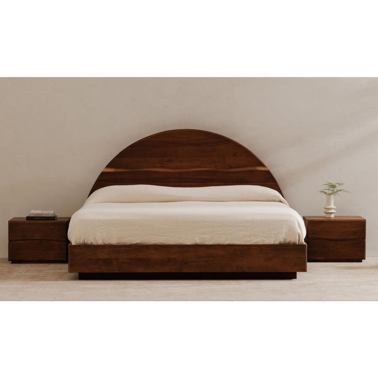 Modern European furniture - Solid Acacia 2-Drawer Nightstand - www.oroa.com