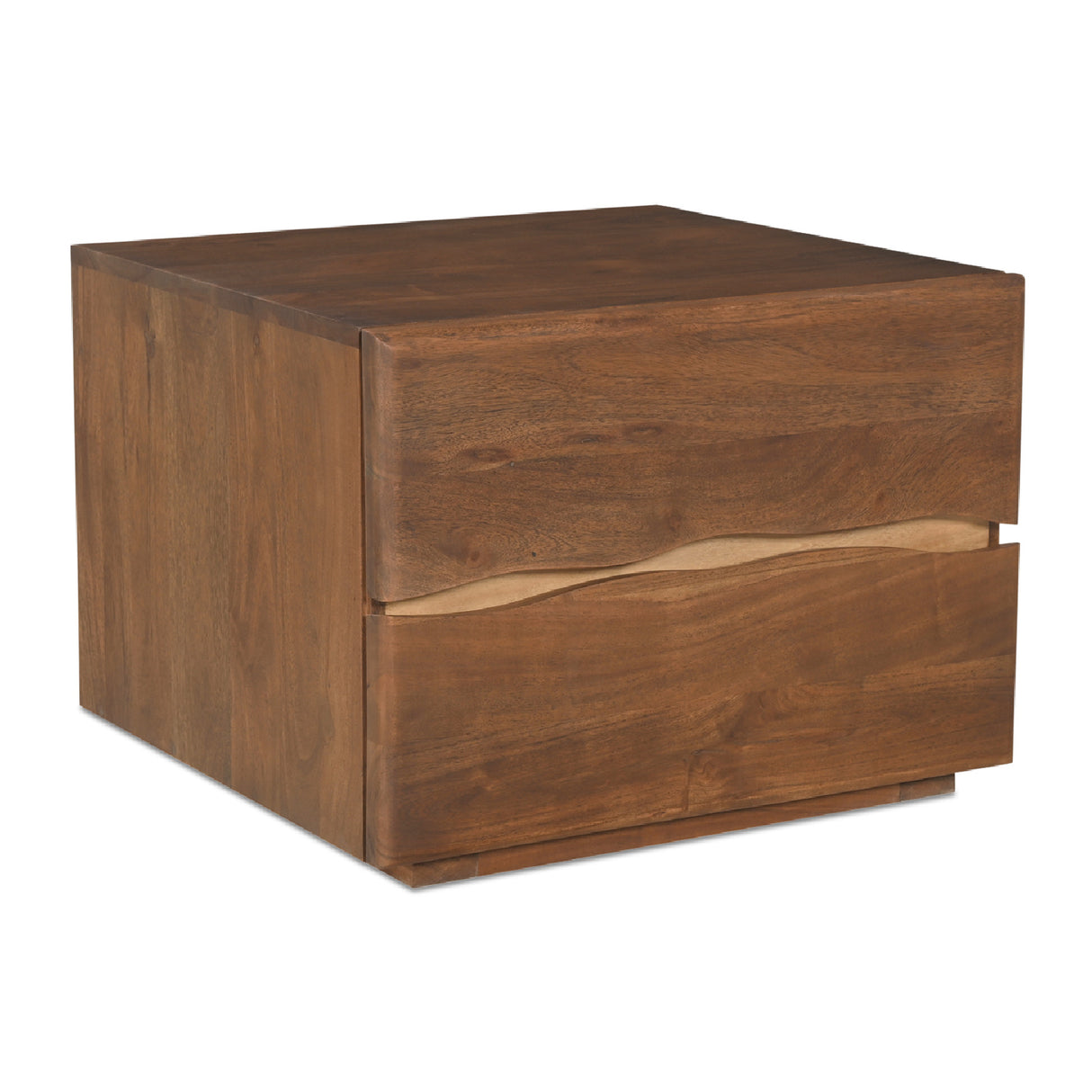 Modern European furniture - Solid Acacia 2-Drawer Nightstand - www.oroa.com