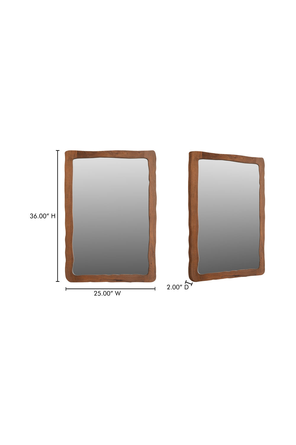 Modern European furniture - Brown Acacia Wood Mirror - www.oroa.com | Oroa.com