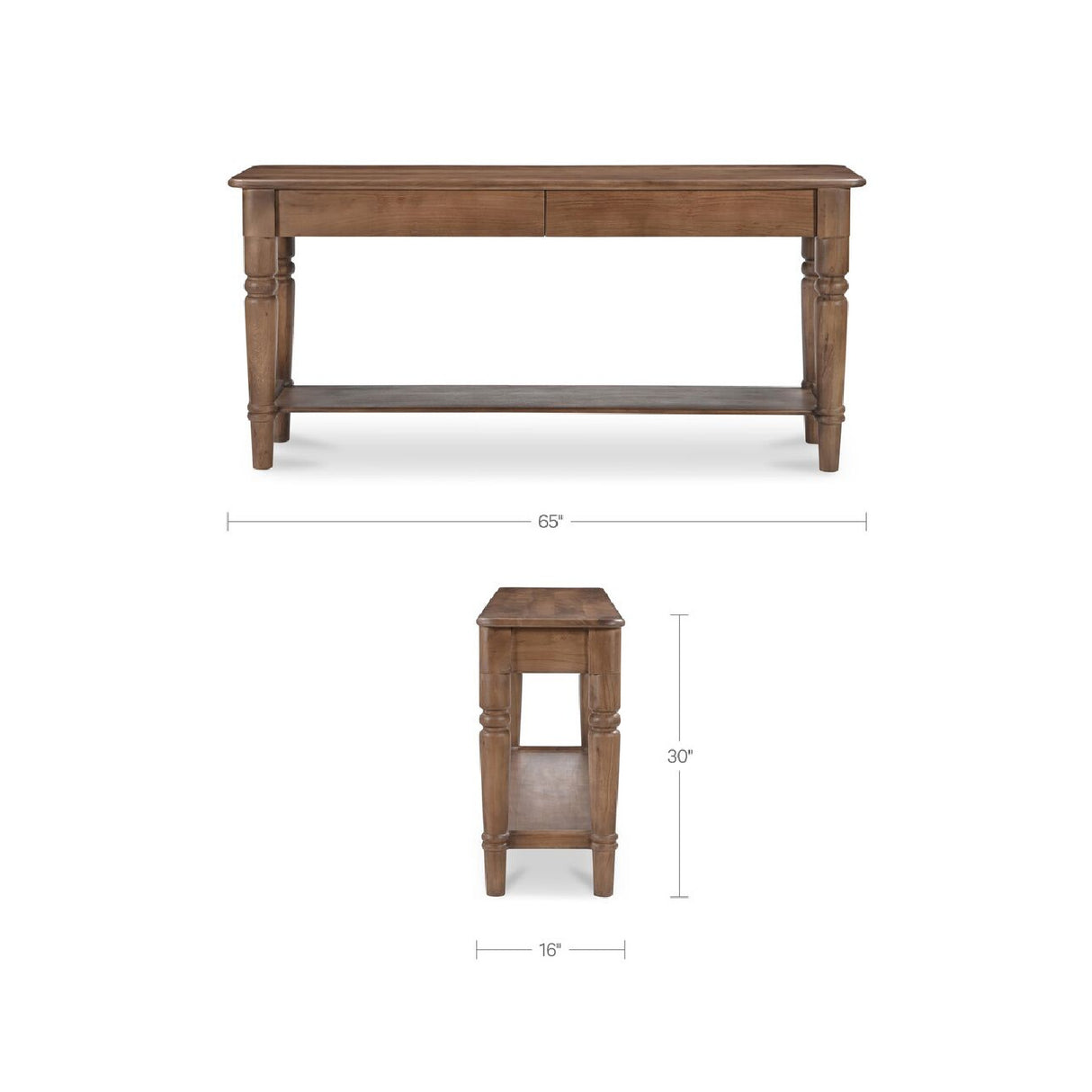 Modern European furniture - 2-Drawer Acacia Console Table - www.oroa.com