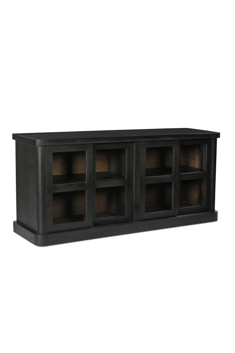 Modern European furniture - Black 4-Sliding Door Sideboard - www.oroa.com