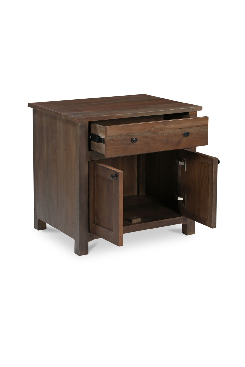 Wooden 2-Door Charging Nightstand | Oroa.com