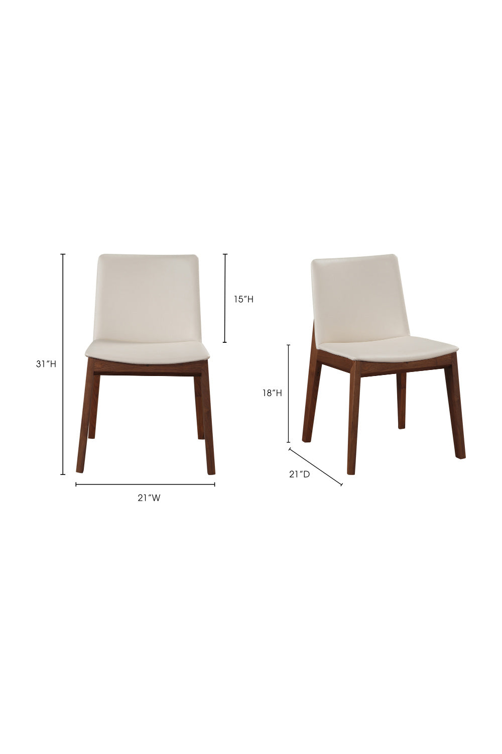 Modern European furniture - American Walnut Framed Dining Chairs (2) - www.oroa.com