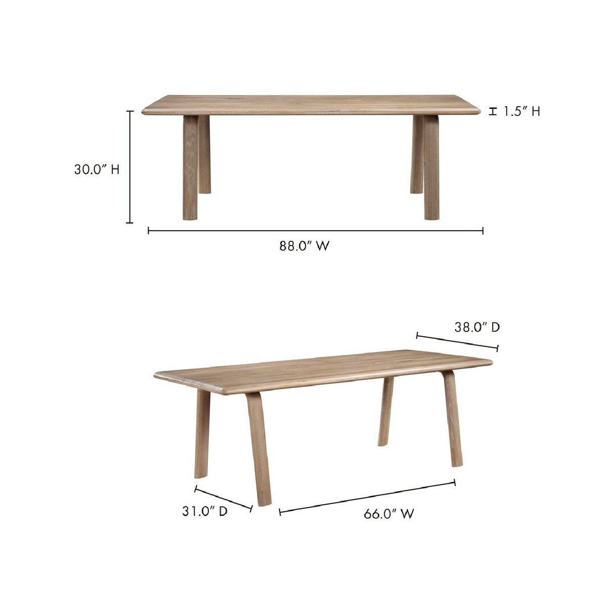 Modern European furniture - Wooden Minimalist Dining Table - www.oroa.com | Oroa.com