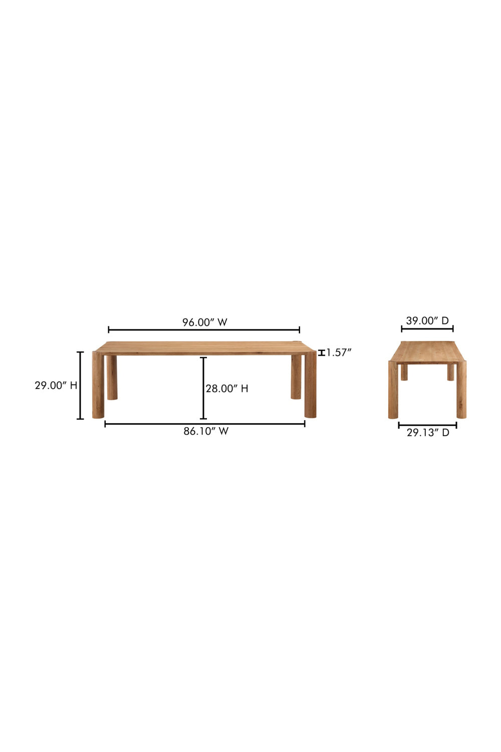 Modern European furniture - Natural Oak Dining Table - www.oroa.com | Oroa.com