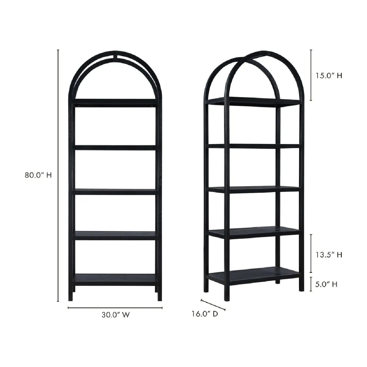 Modern European furniture - Solid Oak Arched Bookcase - www.oroa.com | Oroa.com