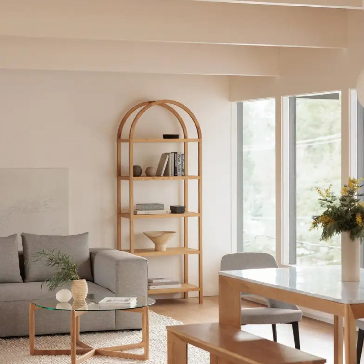 Modern European furniture - Solid Oak Arched Bookcase - www.oroa.com | Oroa.com