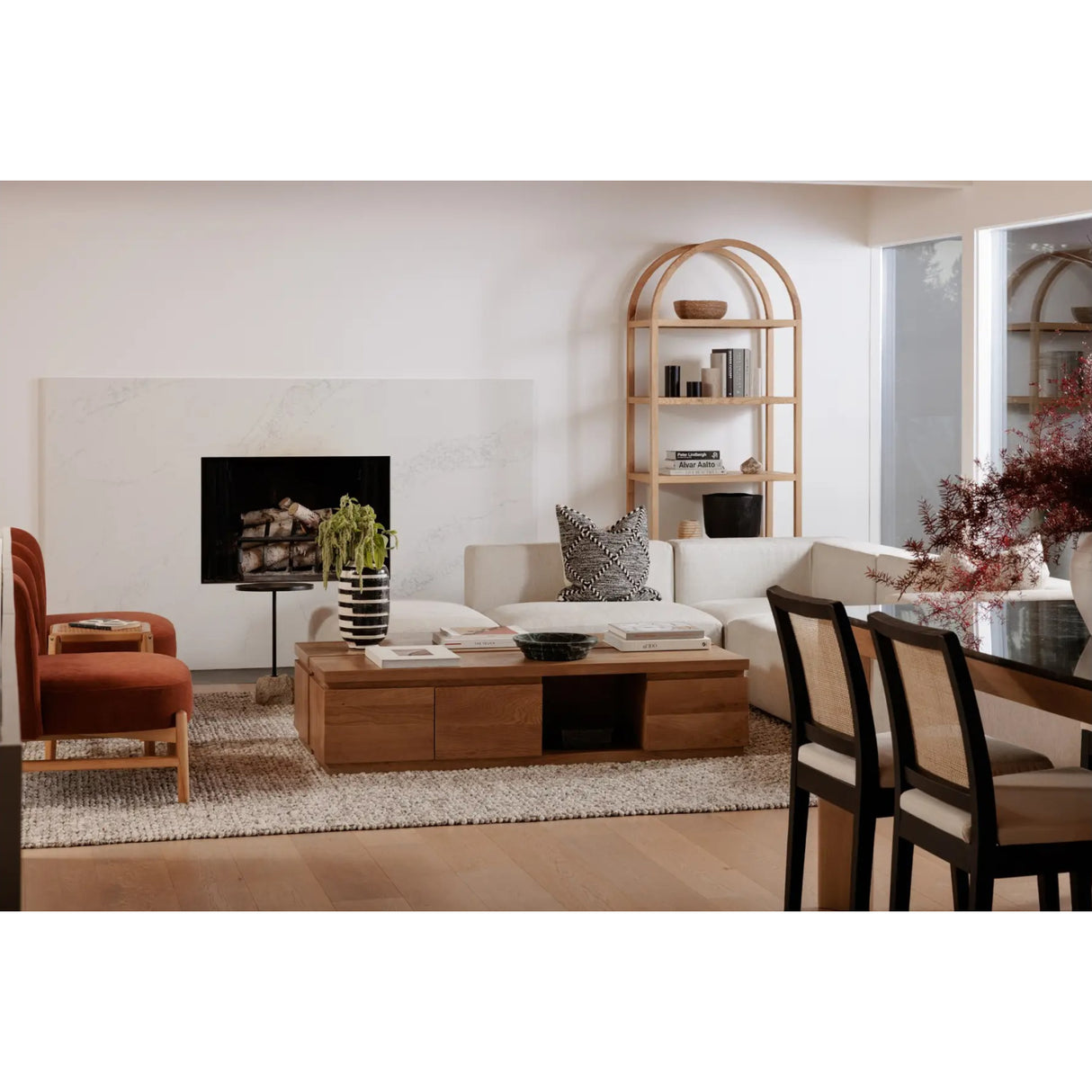 Modern European furniture - Solid Oak Arched Bookcase - www.oroa.com | Oroa.com