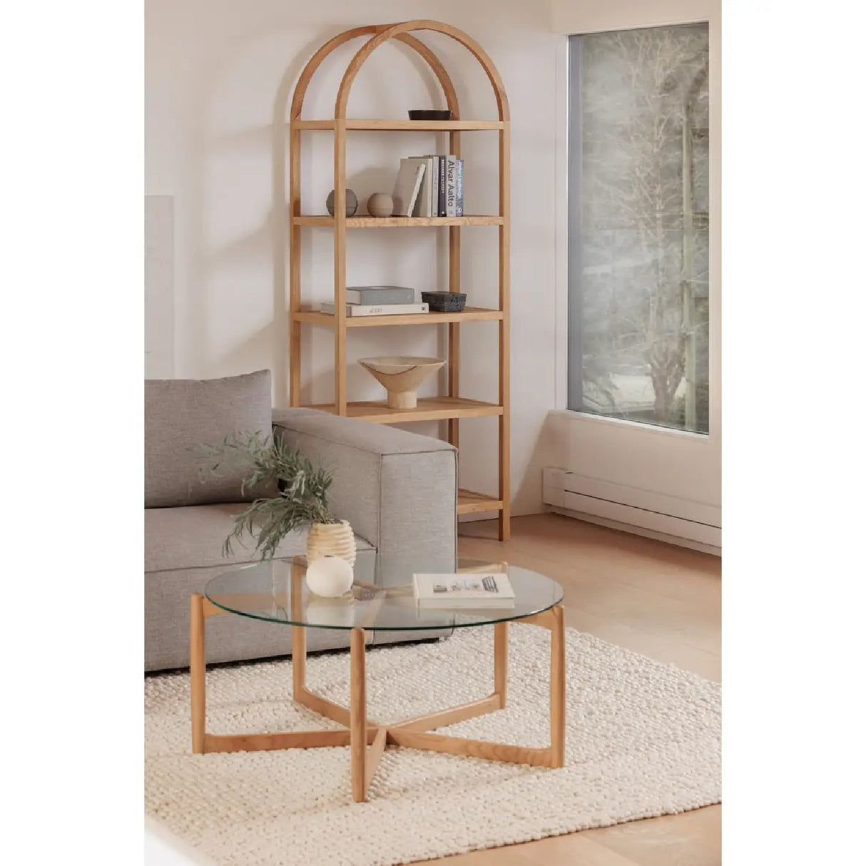 Modern European furniture - Solid Oak Arched Bookcase - www.oroa.com | Oroa.com