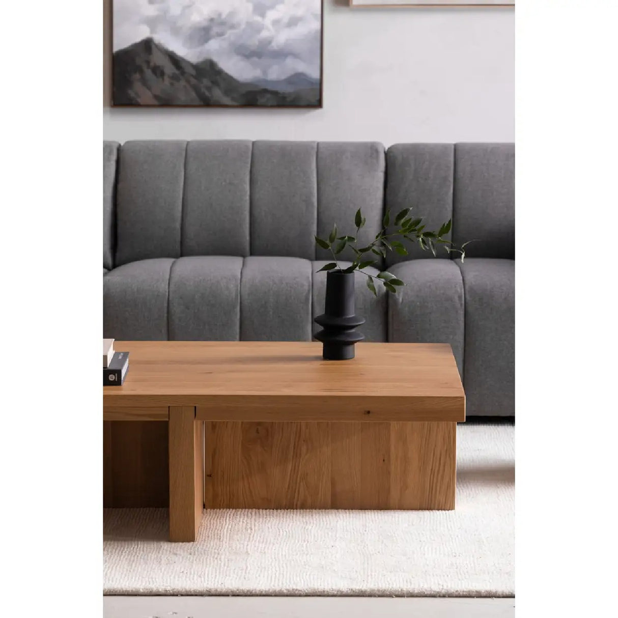 Modern European furniture - Oak Cross-Base Rectangular Coffee Table - www.oroa.com | Oroa.com
