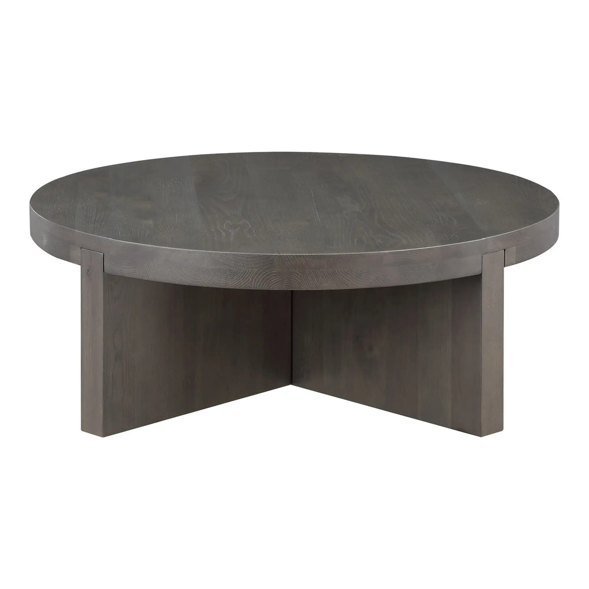 Modern European furniture - Oak Cross-Base Round Coffee Table - www.oroa.com