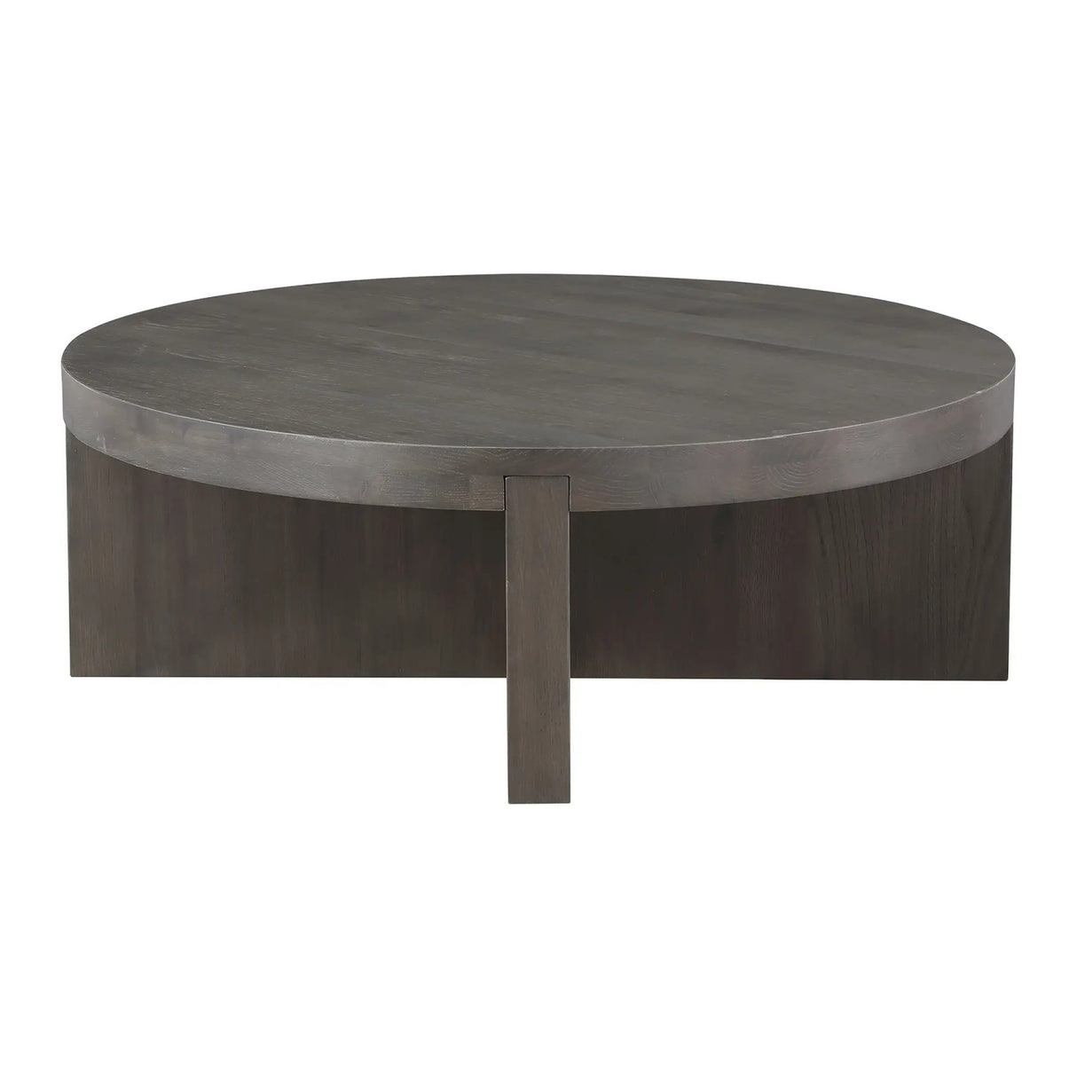 Modern European furniture - Oak Cross-Base Round Coffee Table - www.oroa.com